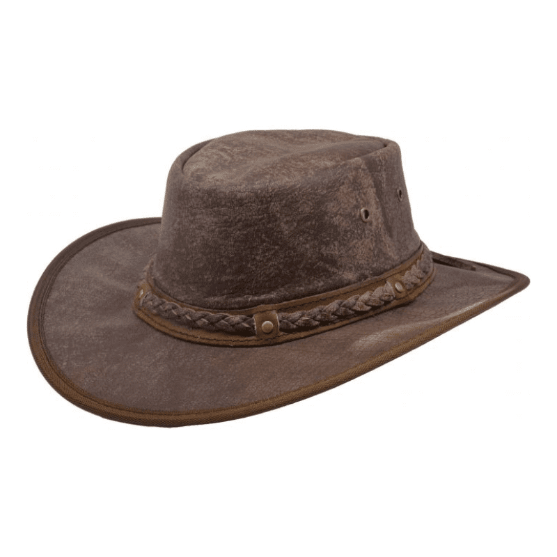 Leather fishing hat-dark brown 